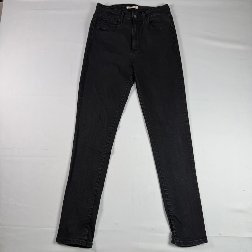 Levis 721 High Rise Skinny Jeans Black Denim Stretch Womens Size 30 26x28